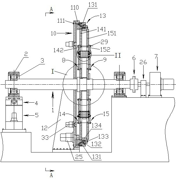 Sealing performance testing device for sealing ring of dual-drive large-scale wind power main shaft bearing