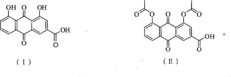 Method of preparing diacetyl rhein