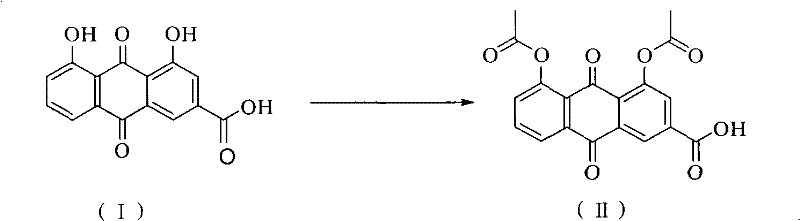 Method of preparing diacetyl rhein