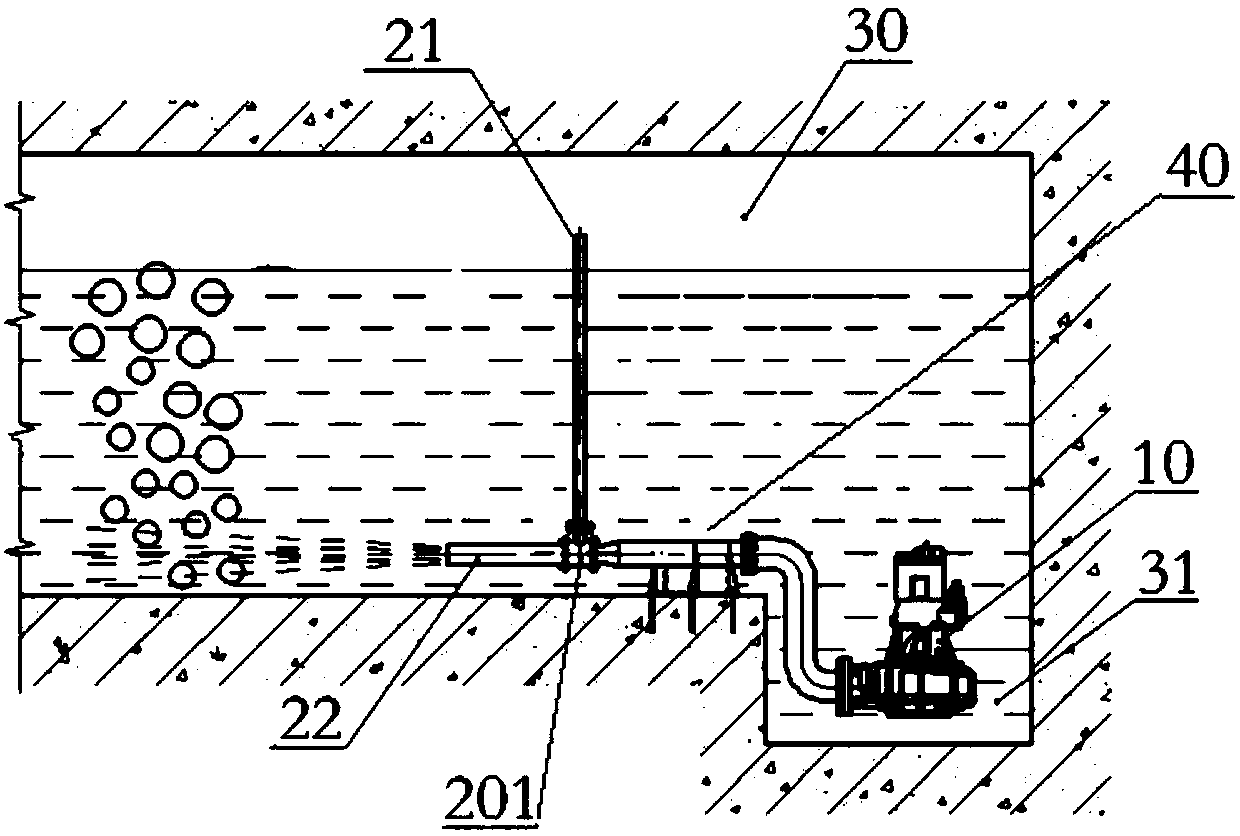 Rainwater storage tank injection type aeration device, aeration method and rainwater storage tank