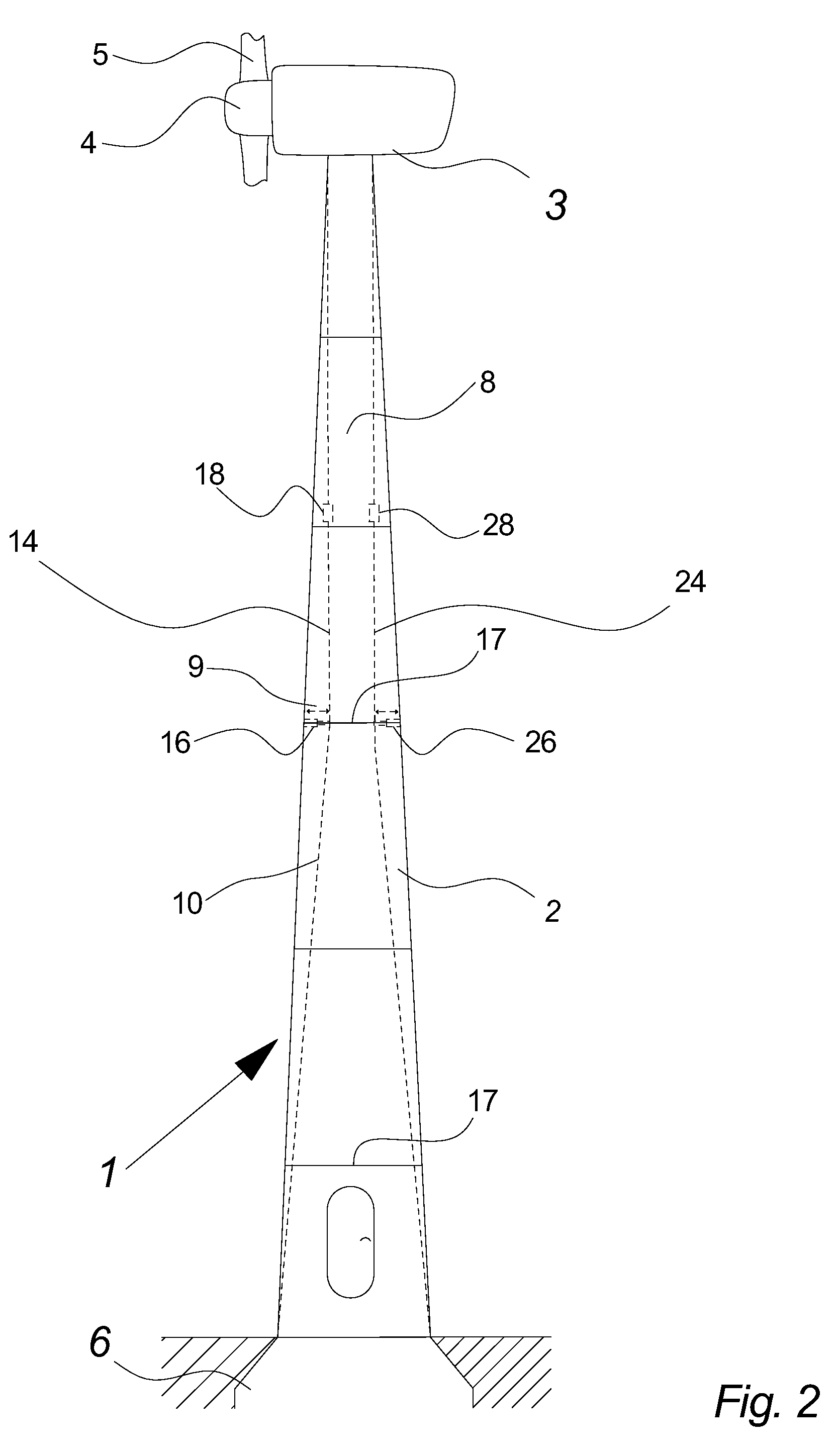 Wind Turbine Tower And A Control System And Method For Altering The Eigenfrequency Of A Wind Turbine Tower