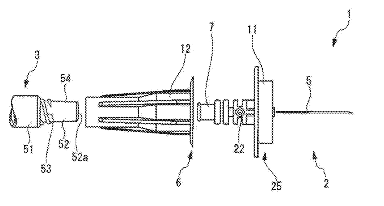 Injection needle assembly and medicine injection device