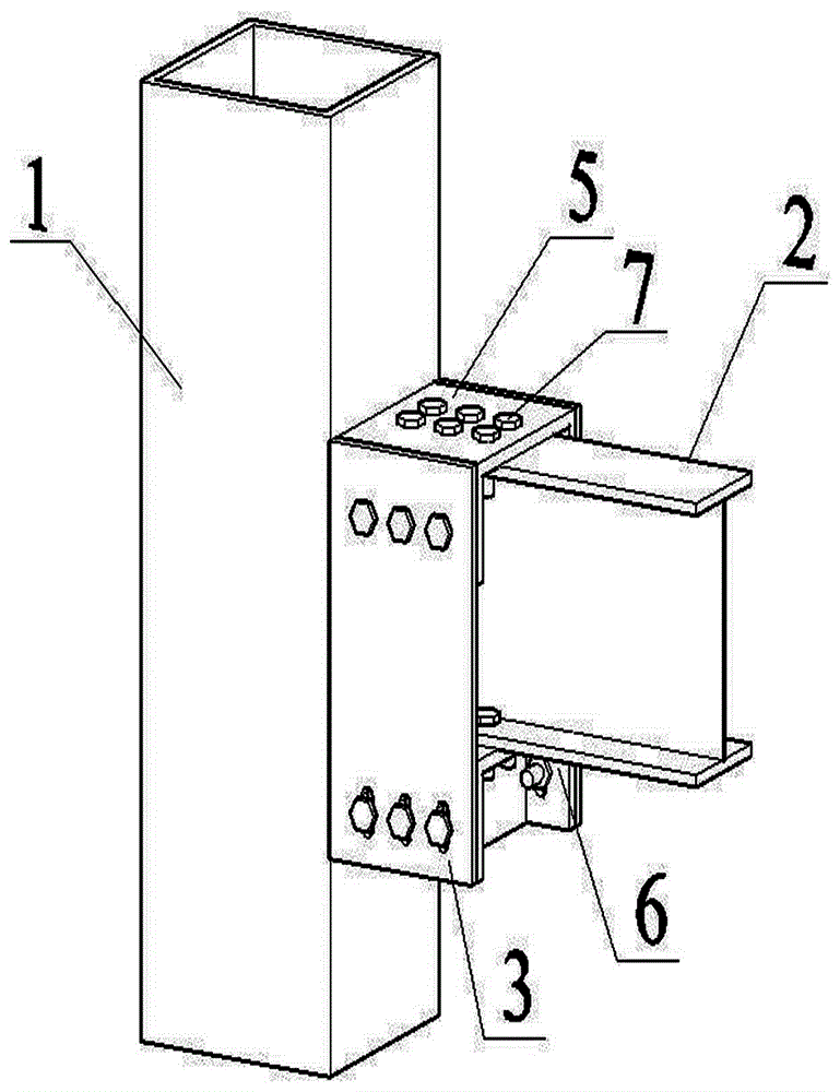 Assembly joints and construction methods of double-ear plate square pipe column and h-shaped steel frame with variable beam height