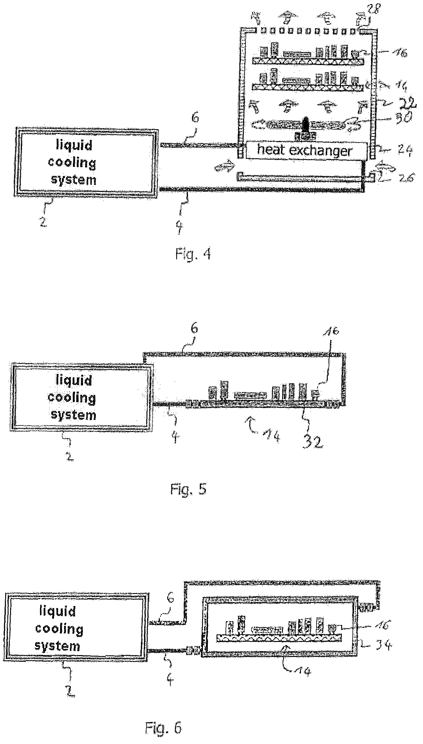 Aircraft electronics cooling apparatus for an aircraft having a liquid cooling system