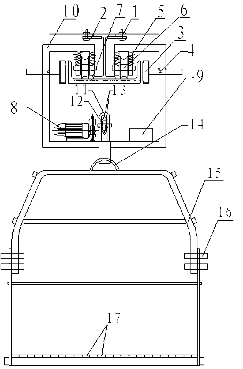 Traveling bogie in steel box