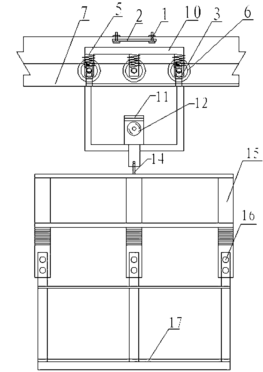 Traveling bogie in steel box