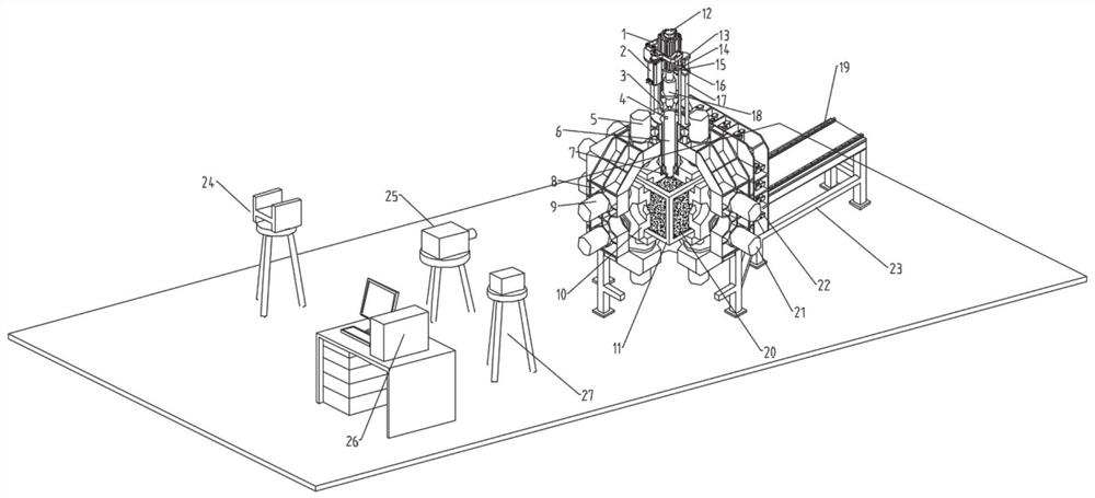 Indoor large-scale comprehensive simulation drilling test platform and method for engineering geological parameter prediction