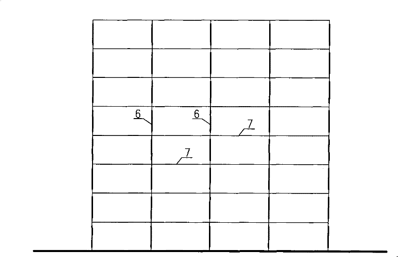 Node of connection of column and beam