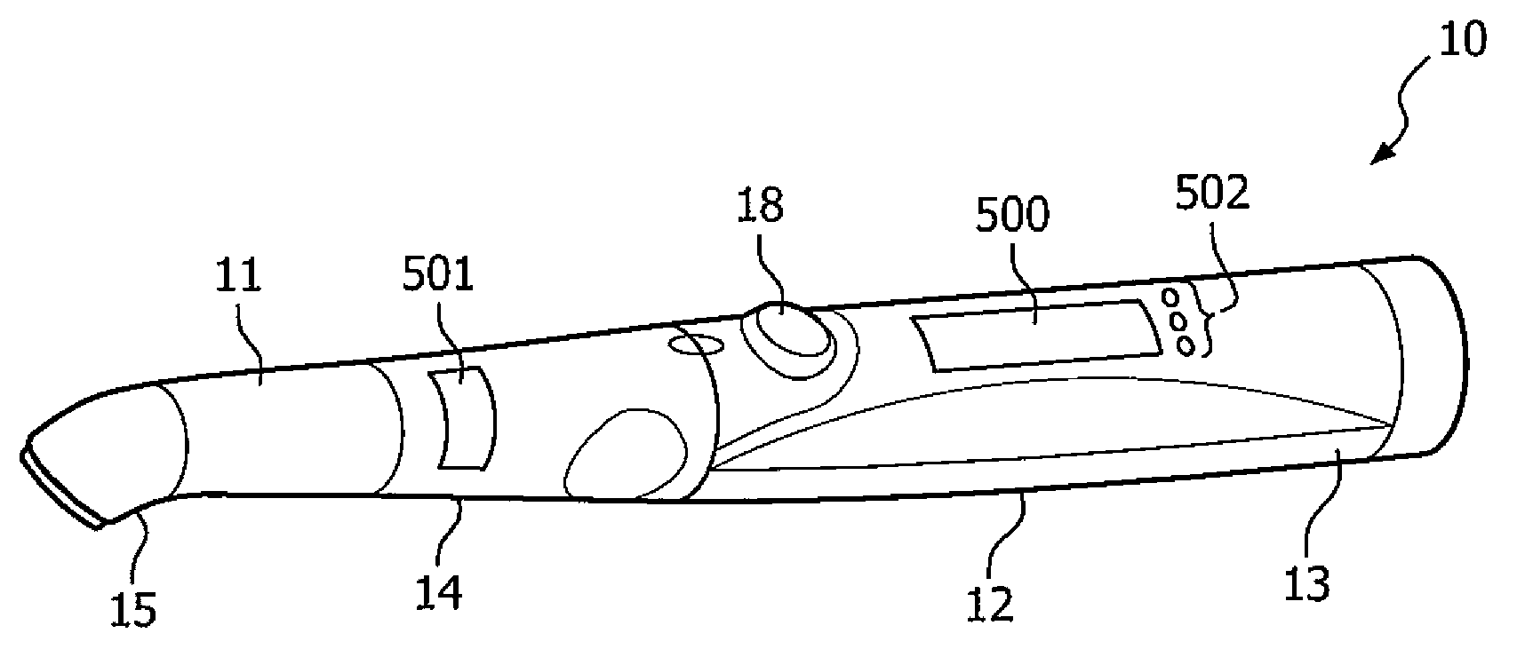 Dental light device with identification means