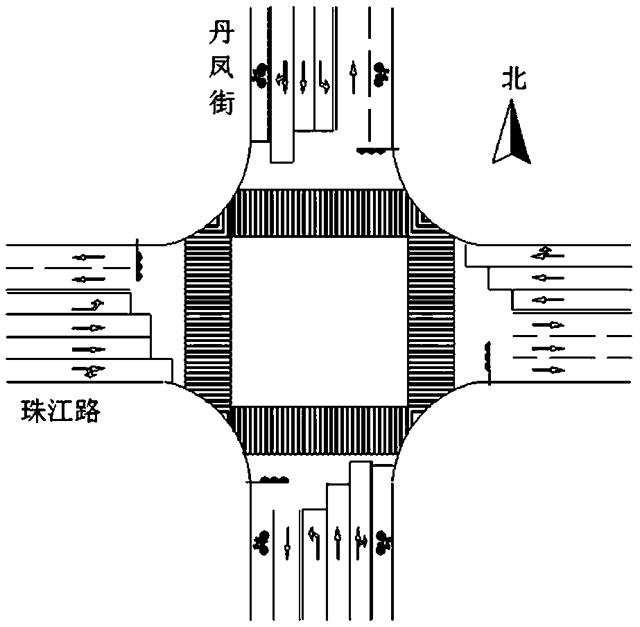Traffic flow control method for switchable entrance/exit lane of signal intersection