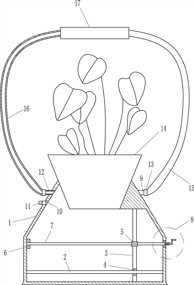 A garden potted planting pot with watering function