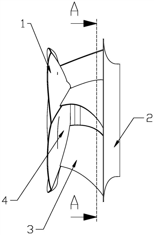 Backward centrifugal fan efficiency-increasing wheel disc and backward centrifugal fan