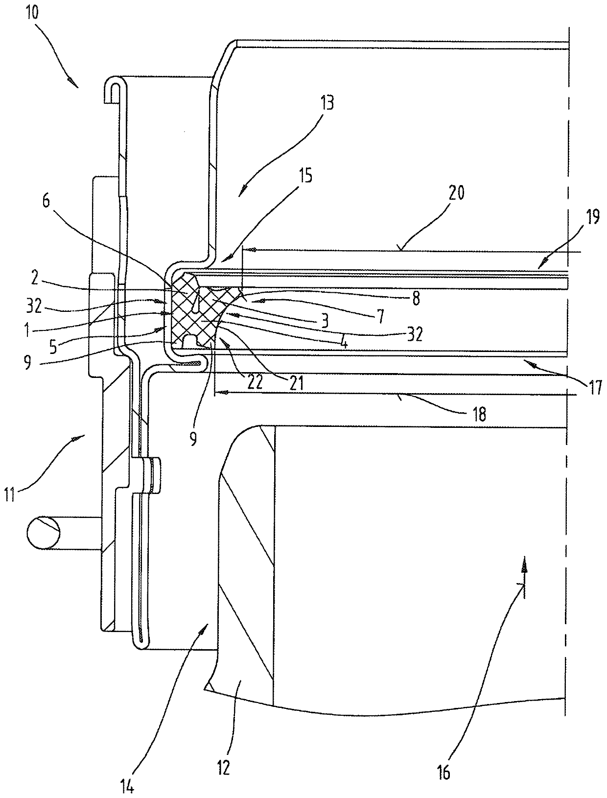 Plug-in coupling seal for a fluid line of a drive motor