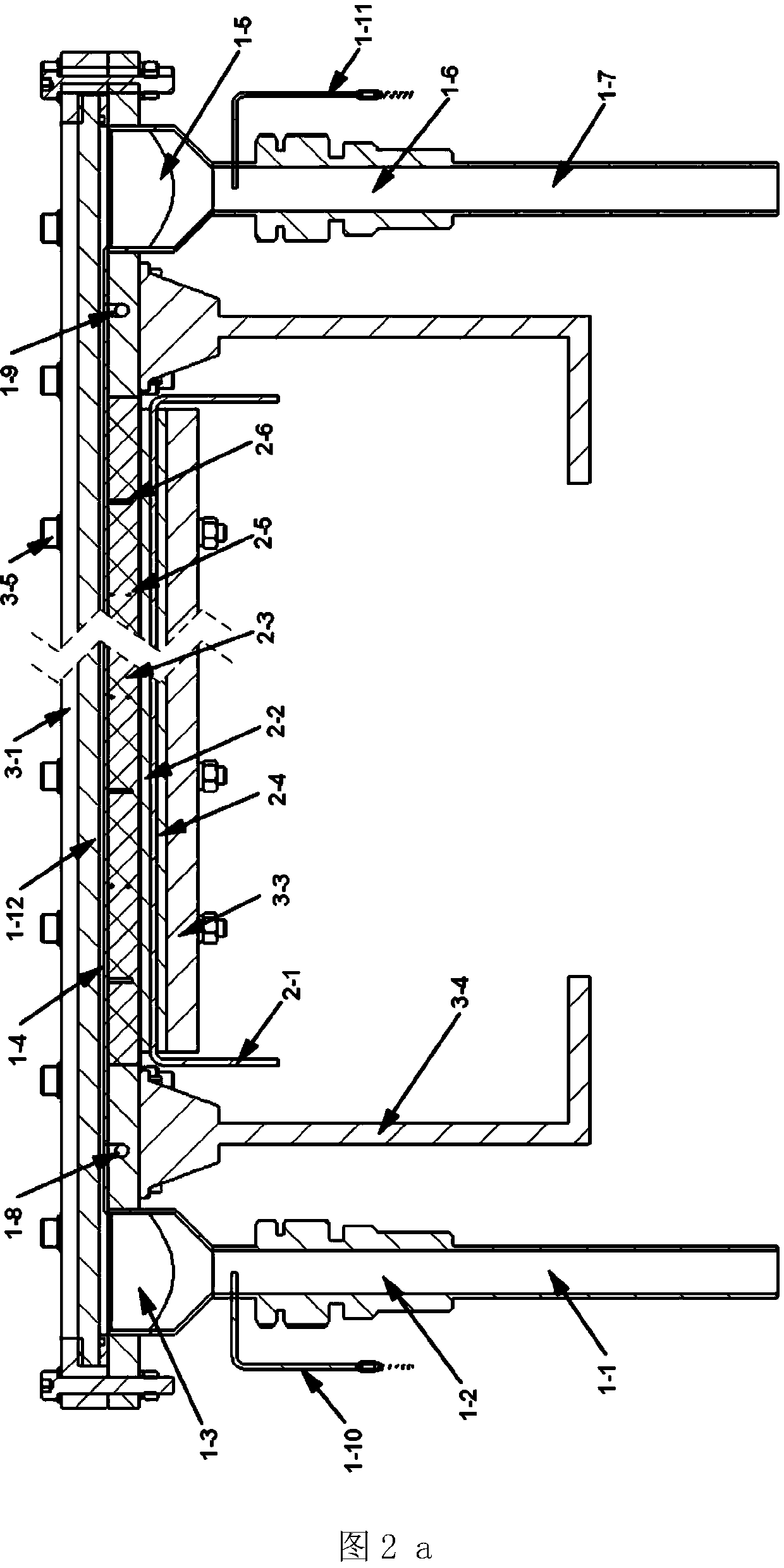 Horizontal non-uniform indirect heating rectangular channel flow visualization test apparatus