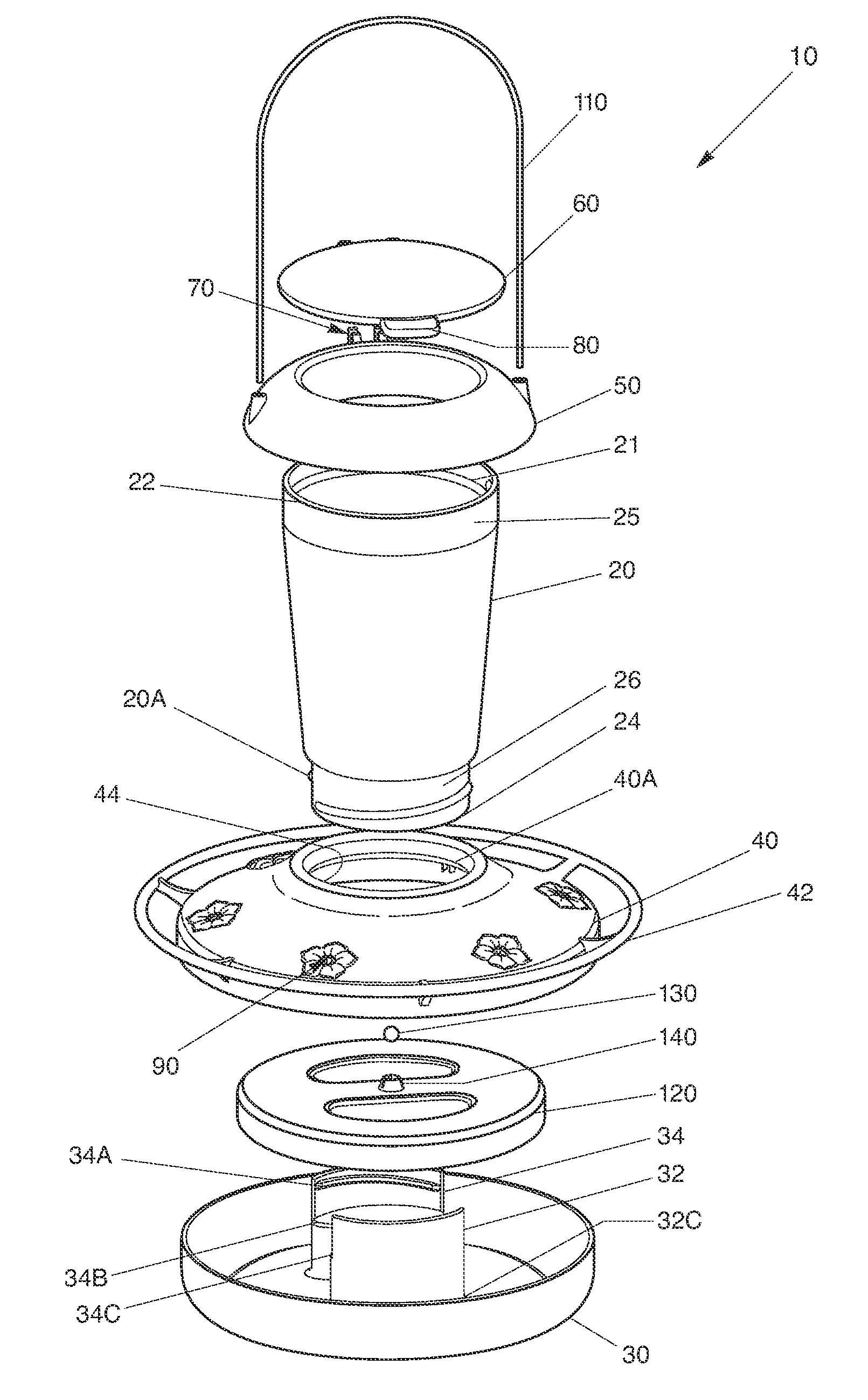 Nectar feeder with float and valve