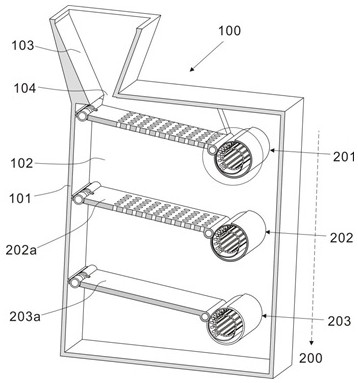 A multi-stage crushing device for solid waste recycling