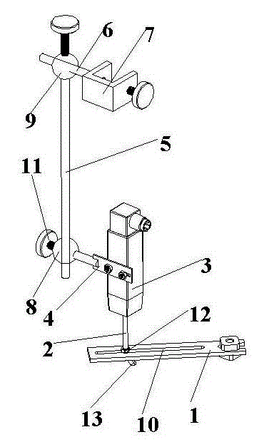 A speed measuring bracket for a switch characteristic instrument