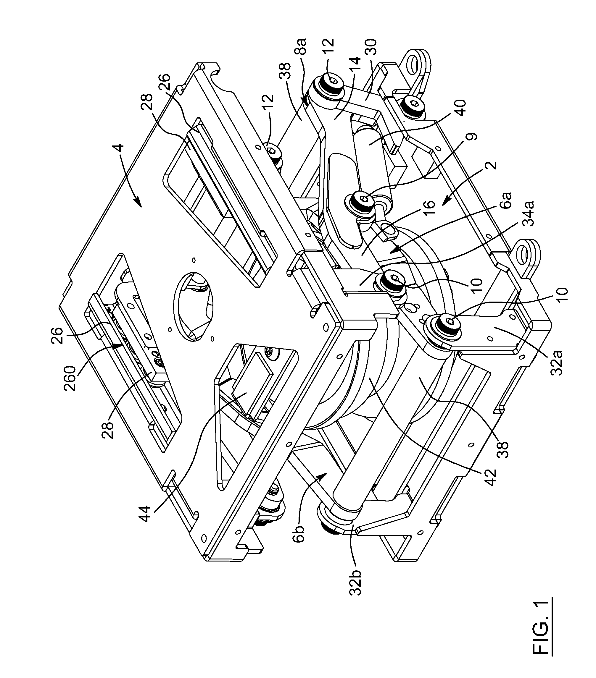 Small footprint scissor suspension mechanism