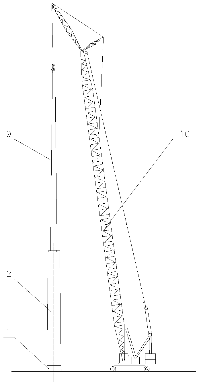 Construction method of single vane installation technique of large wind driven generator