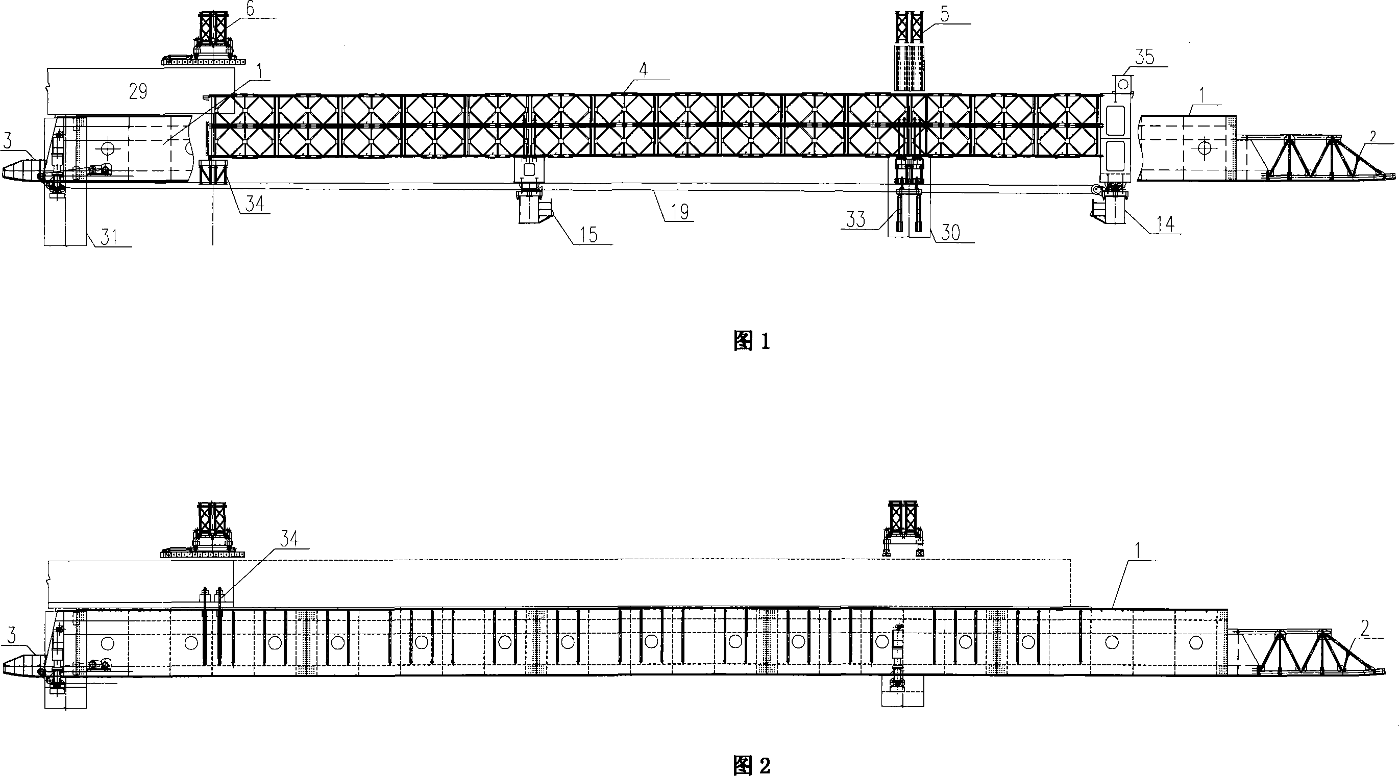 Inside and outside beam system bridge fabrication machine for small radius curve concrete box girder construction and construction method thereof