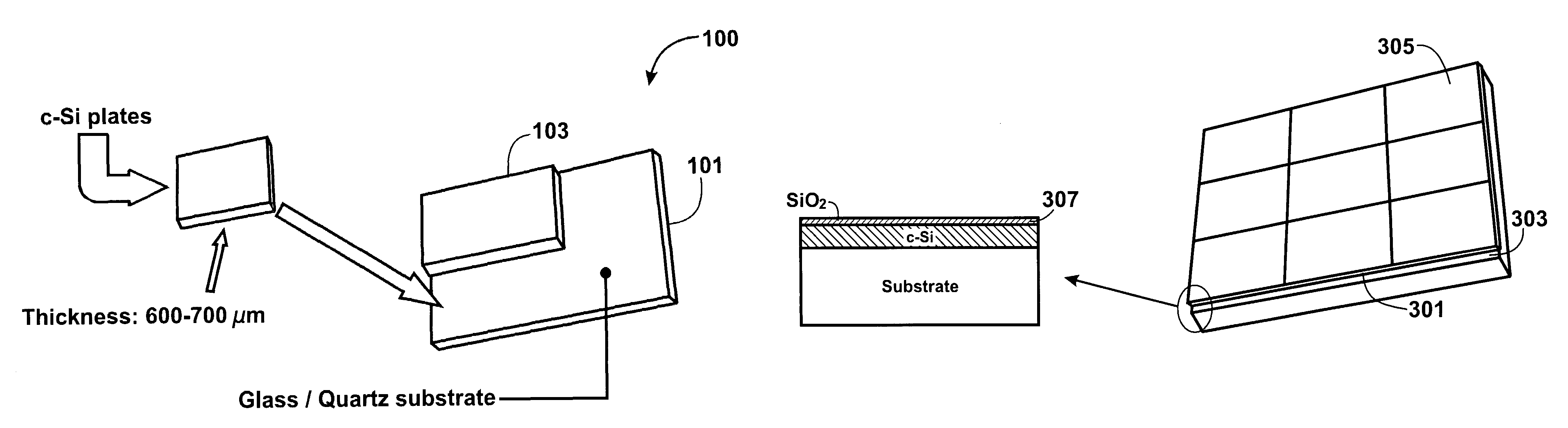 Method and structure for fabricating multiple tiled regions onto a plate using a controlled cleaving process