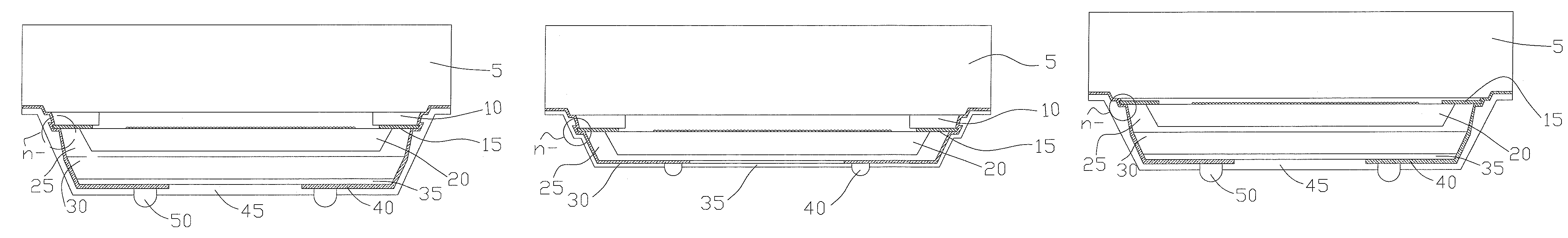 Wafer level chip size packaged chip device with an N-shape junction inside and method of fabricating the same