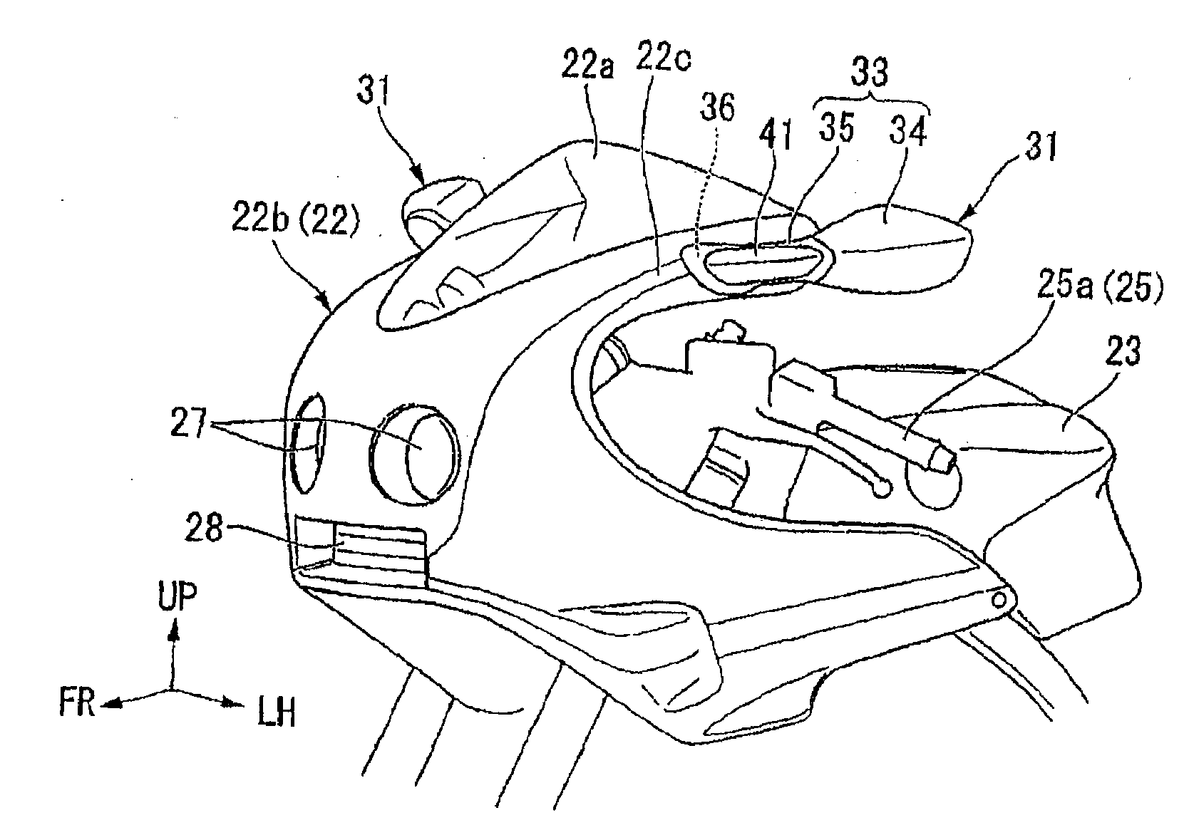 Blinker integrated rear-view mirror of saddle-ride type vehicle