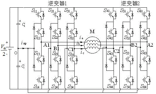 Fault-tolerant modulation method of common-bus-structure and double-end-cascade type five-level inverter