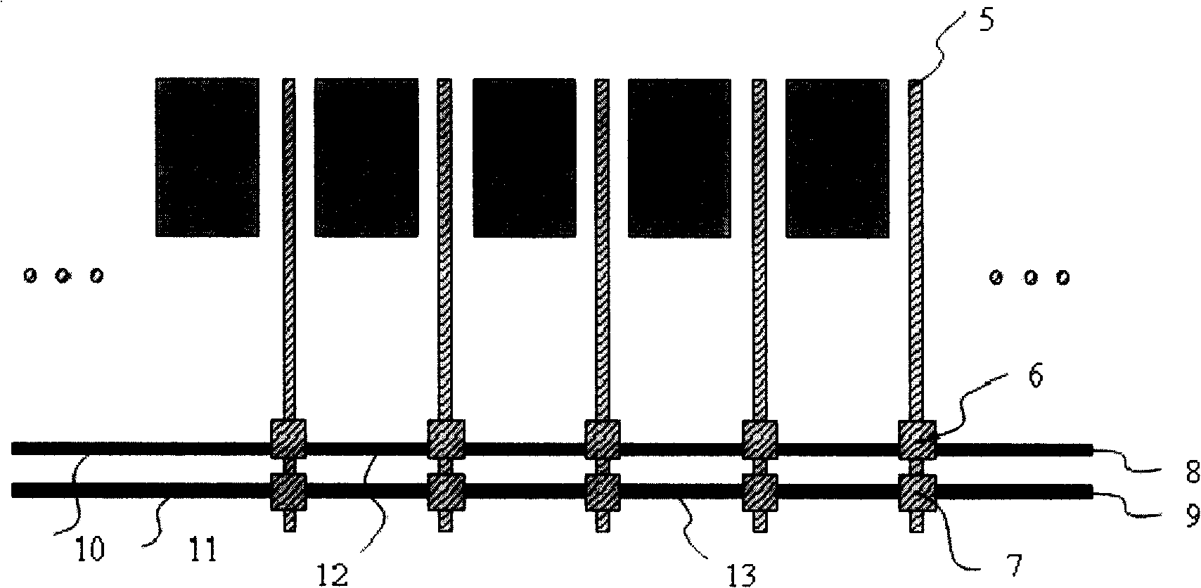 Repairing line structure and method for manufacturing same
