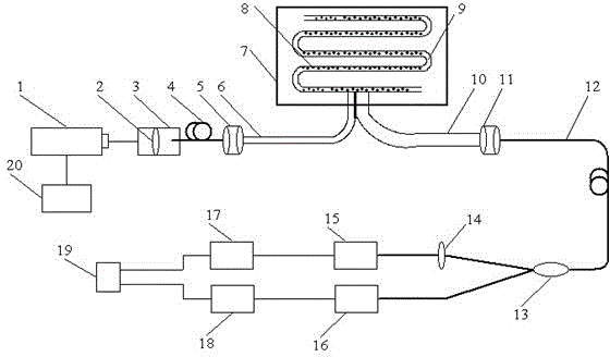 Micro-electromechanical systems (MEMS) Doppler velocimetry method and device based on embedded twin-core photonic crystal fiber (PCF)