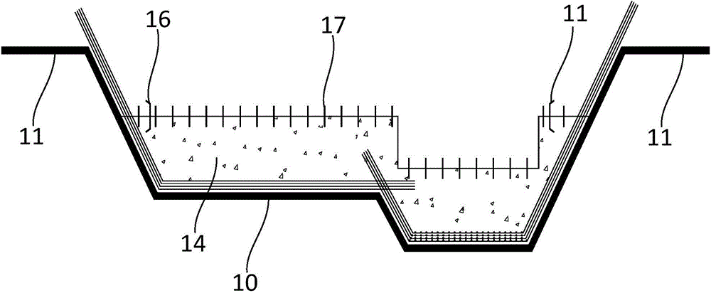 Base plate layered pouring method for reducing gushing risk confined water under high confined water head