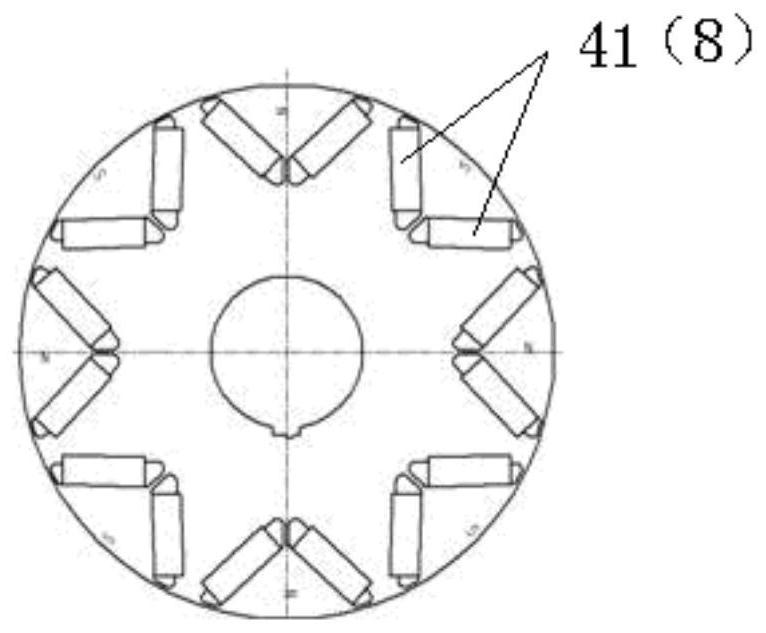 A vertical assembly device for the same groove of the rotor magnets of the permanent magnet motor of the rail transit