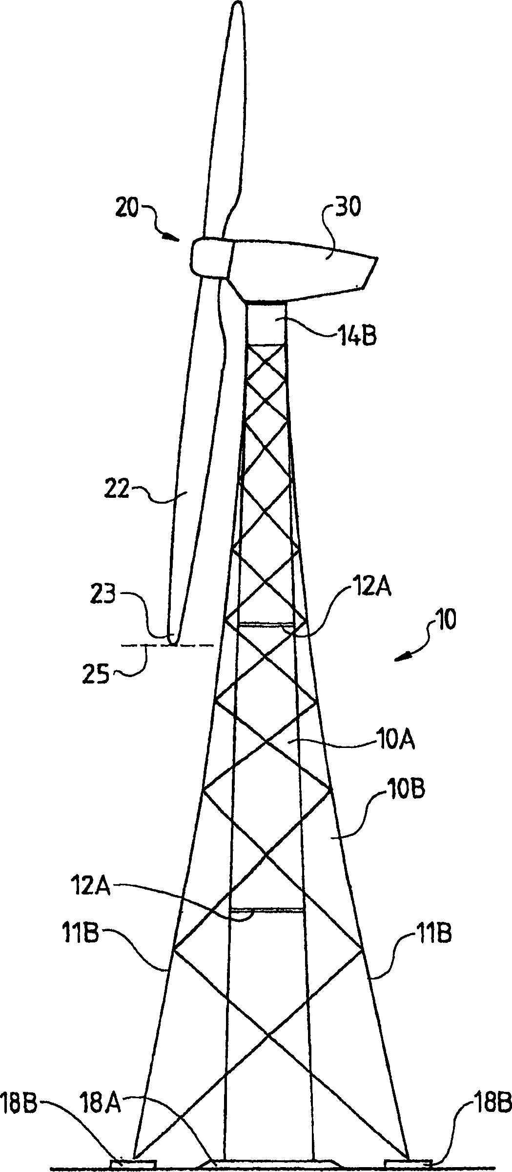 Tower for a wind power station