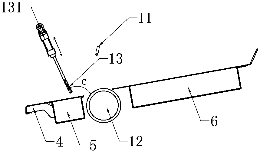 Novel coiled material tail end positioning and conveying device
