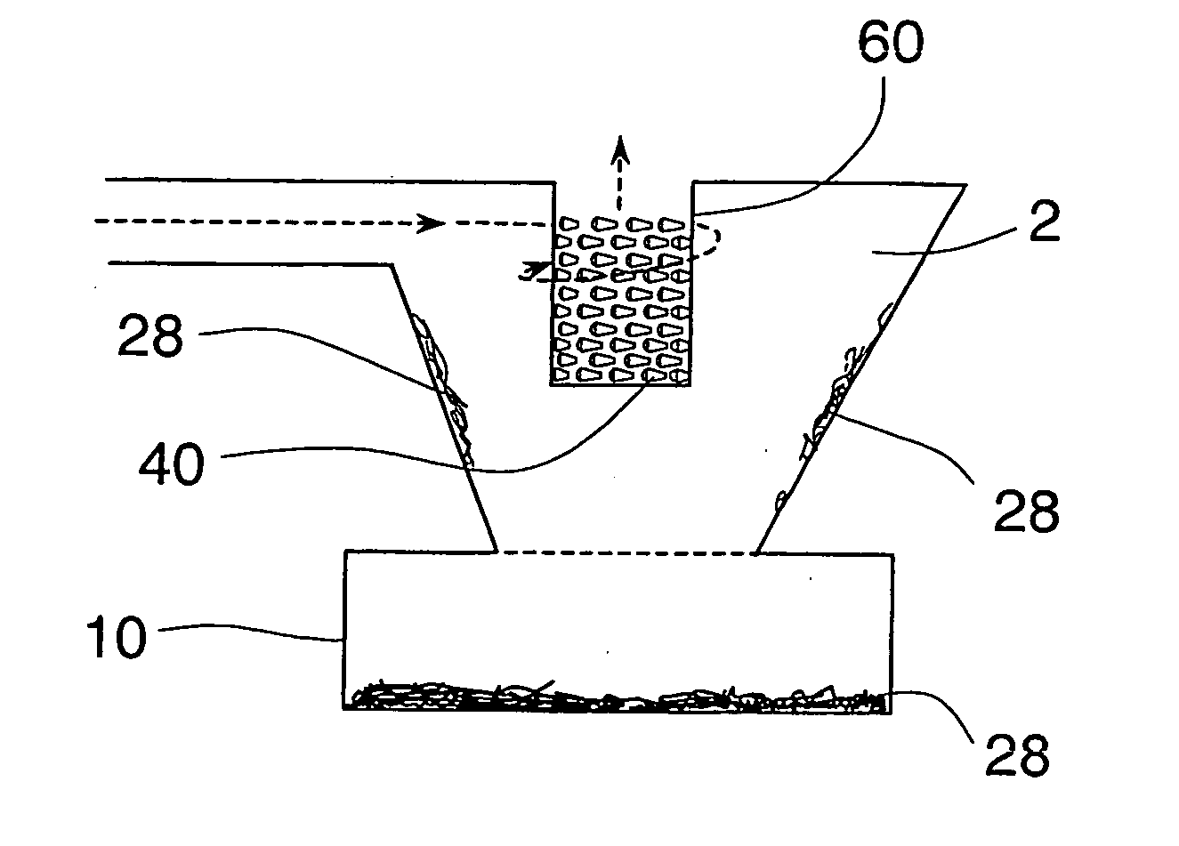 Device for separation of waste in a vacuum cleaner