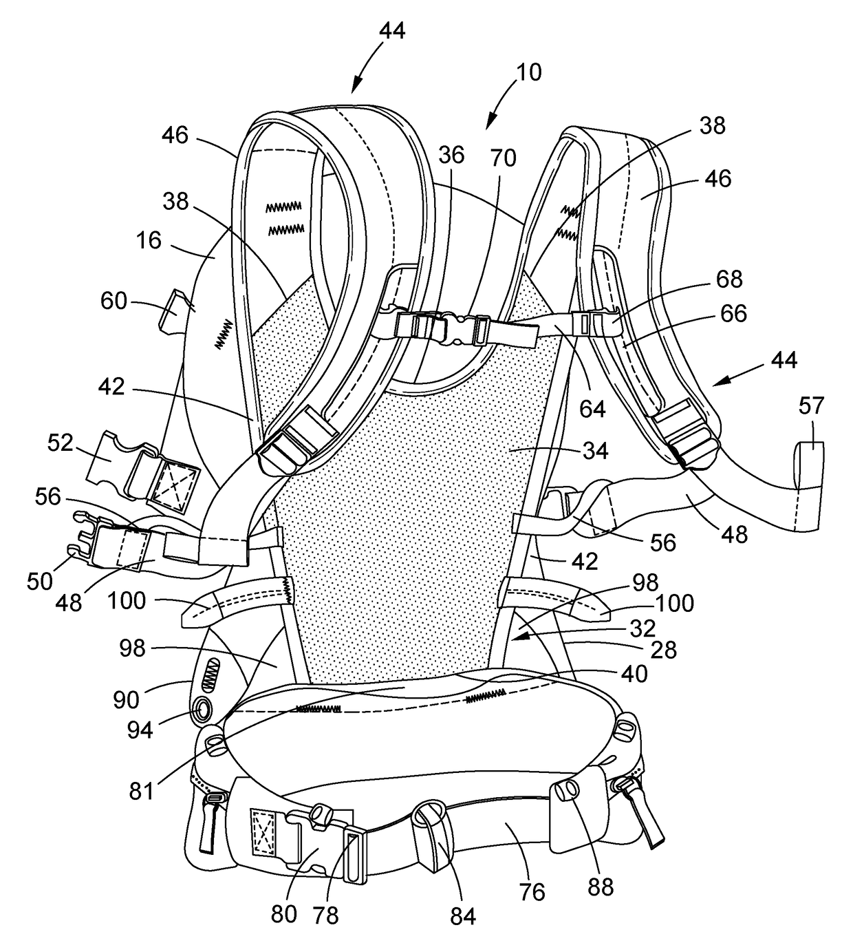 Expandable seat infant carrier