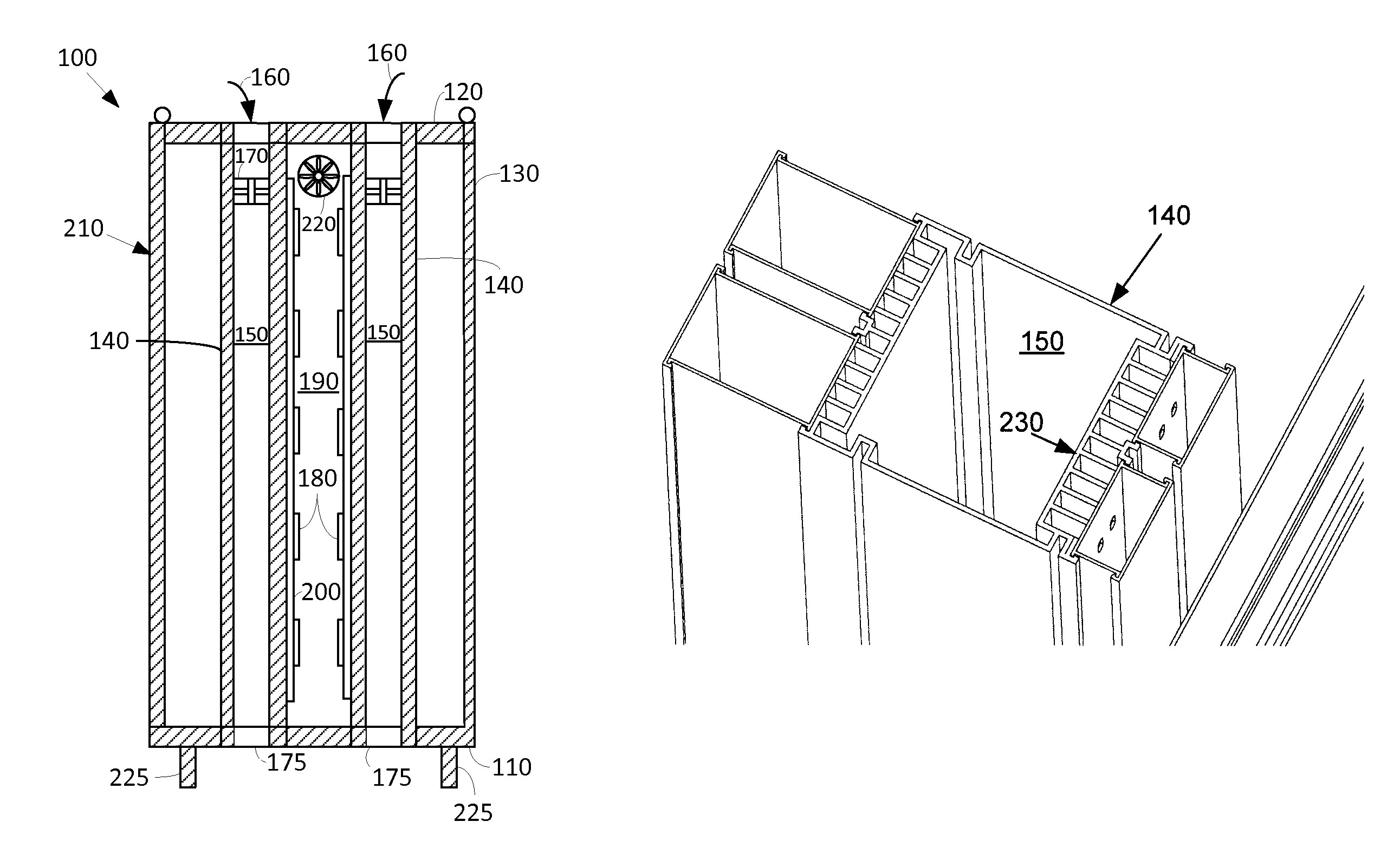 Enclosure with duct mounted electronic components