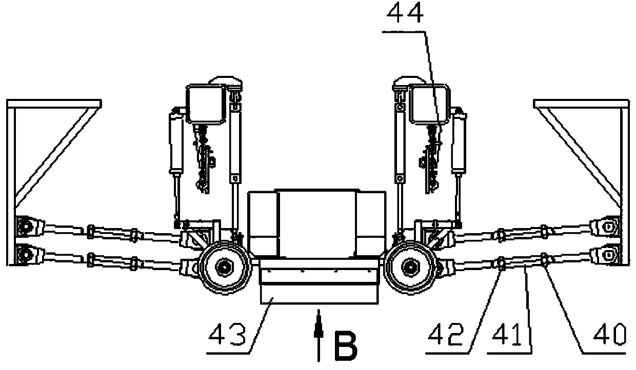 Two-way trailer wagon for railway ballast bed operation device