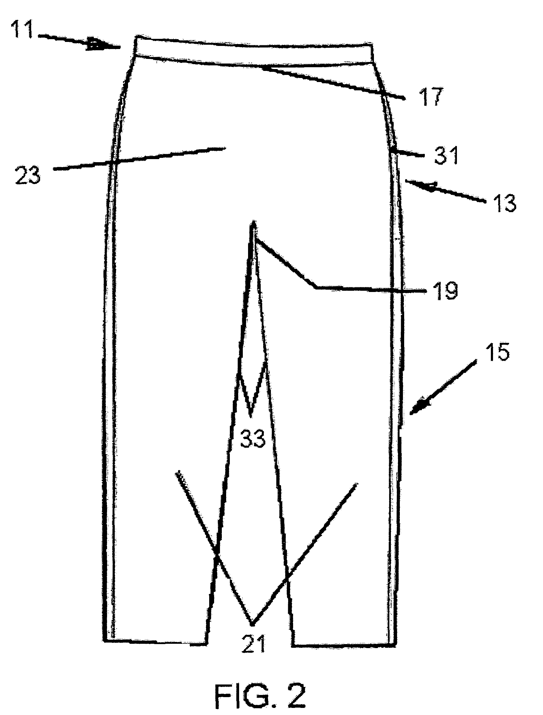 Garment with lifting feature