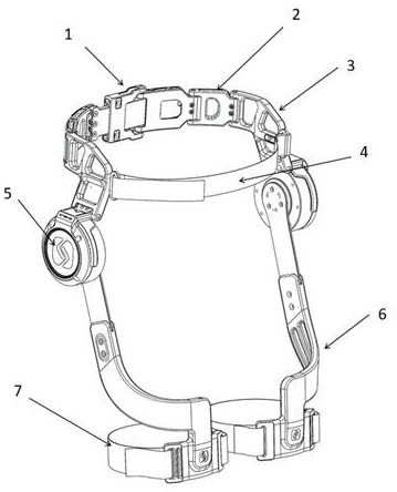 Chain type telescopic hip joint exoskeleton