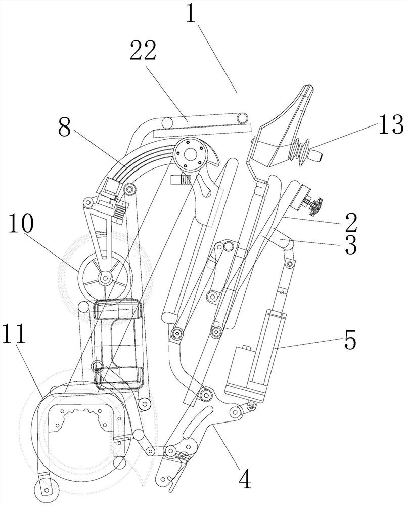 Hydraulic electric wheelchair with reclining backrest