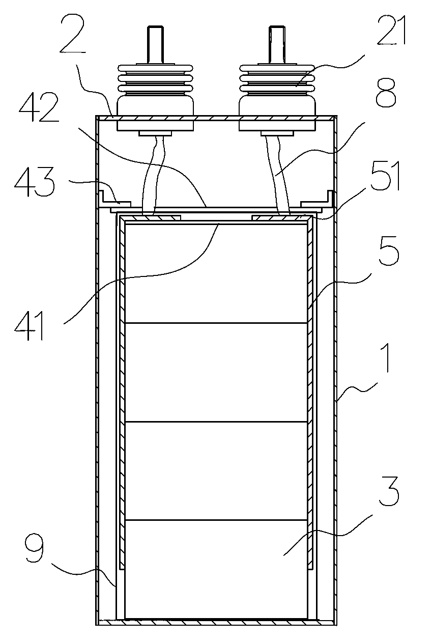 High-power electric power electronic capacitor with firm welding spots