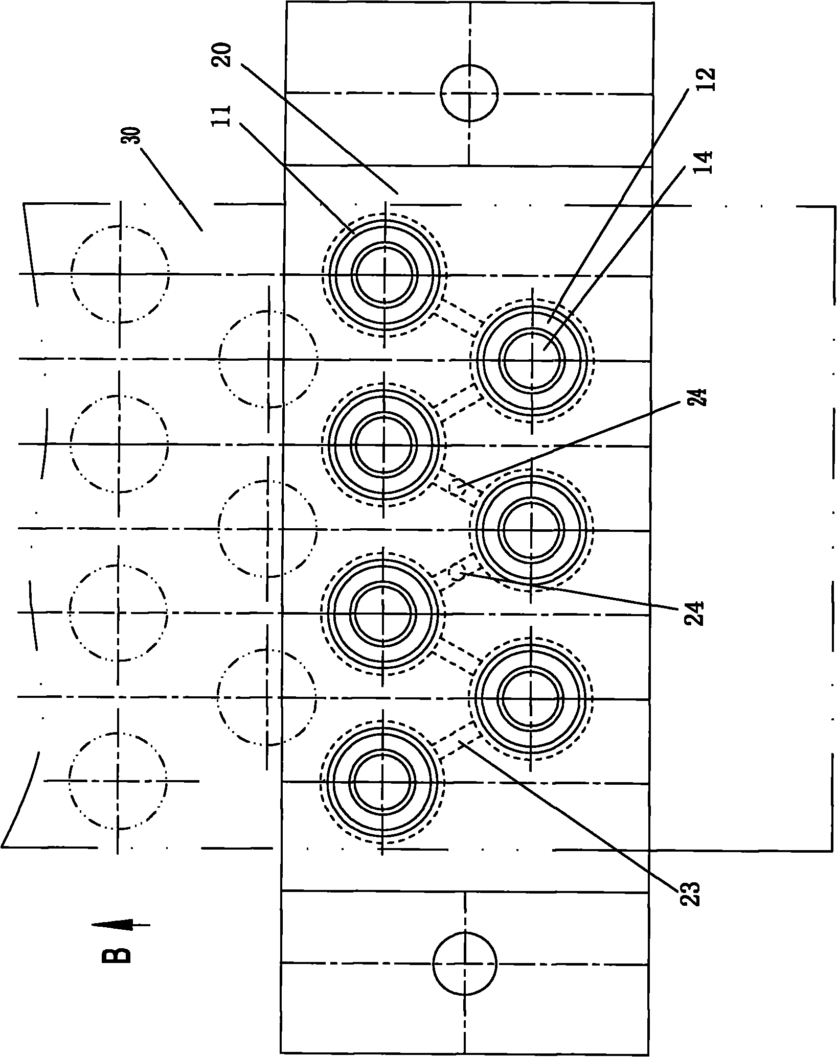 Blanking and drawing composite die for aluminium shell of capacitor