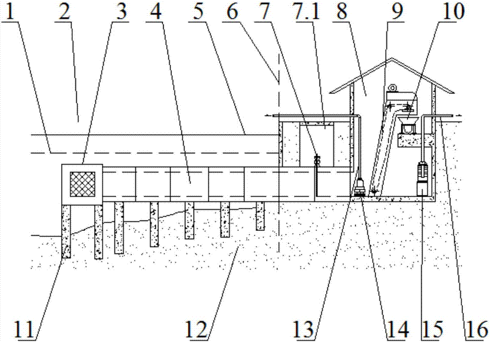 Box culvert type large-scale sea water intake structure, construction structure and construction method