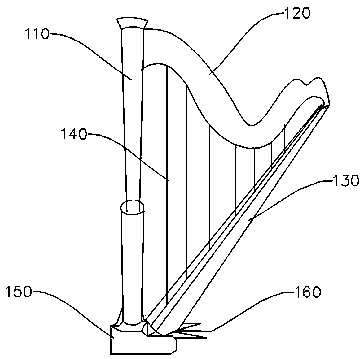 High-pitch harp