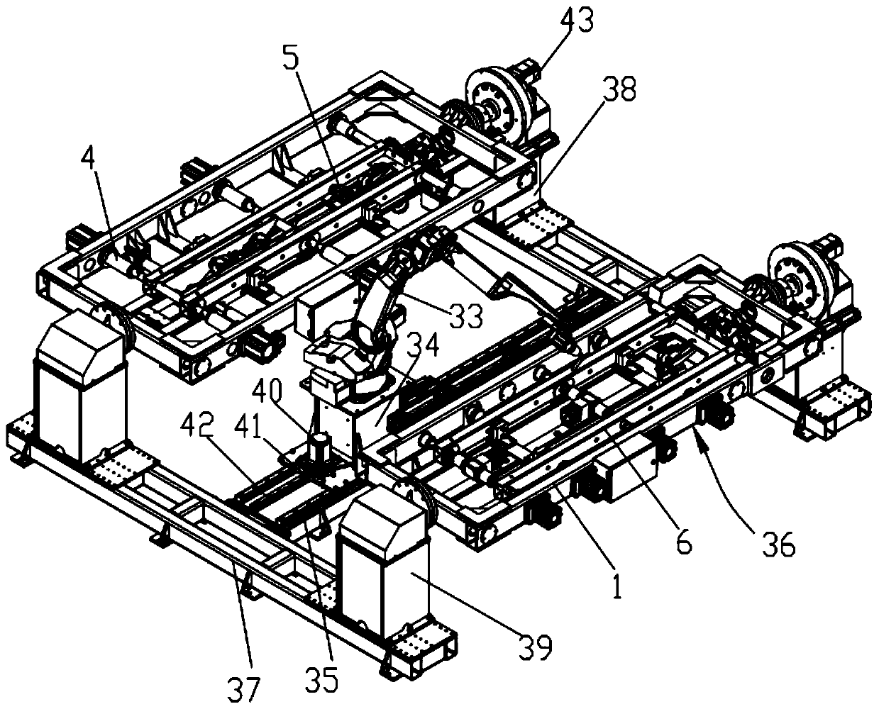 Shear fork arm flexible welding workstation