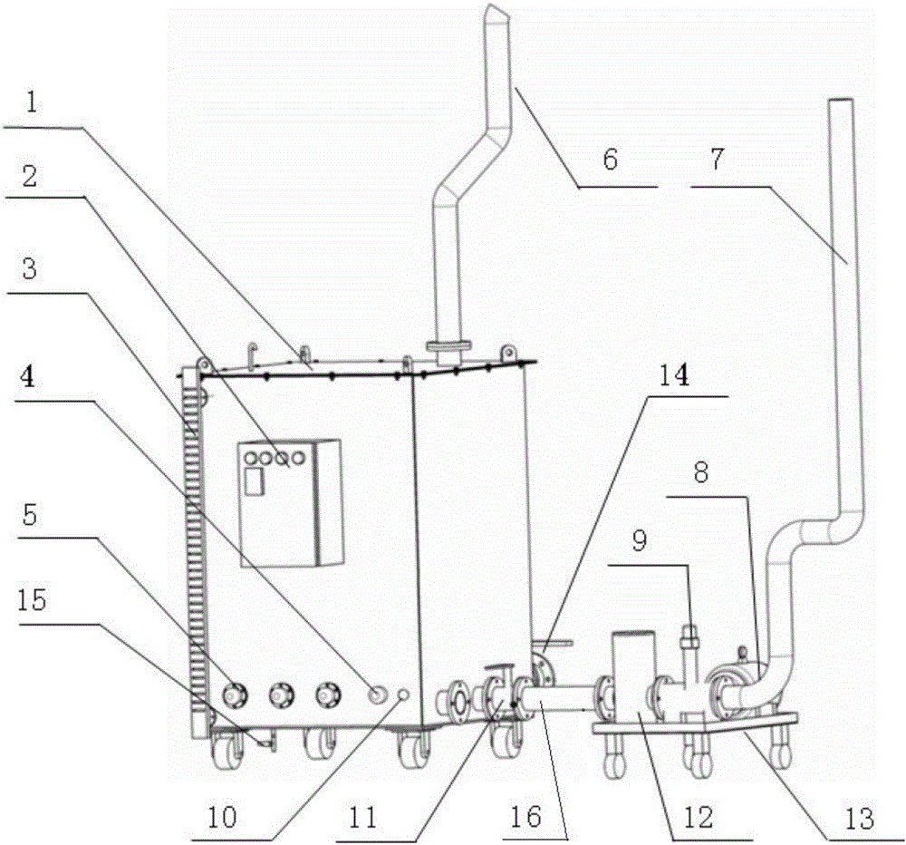 Cleaning and derusting device and method for water cavity system