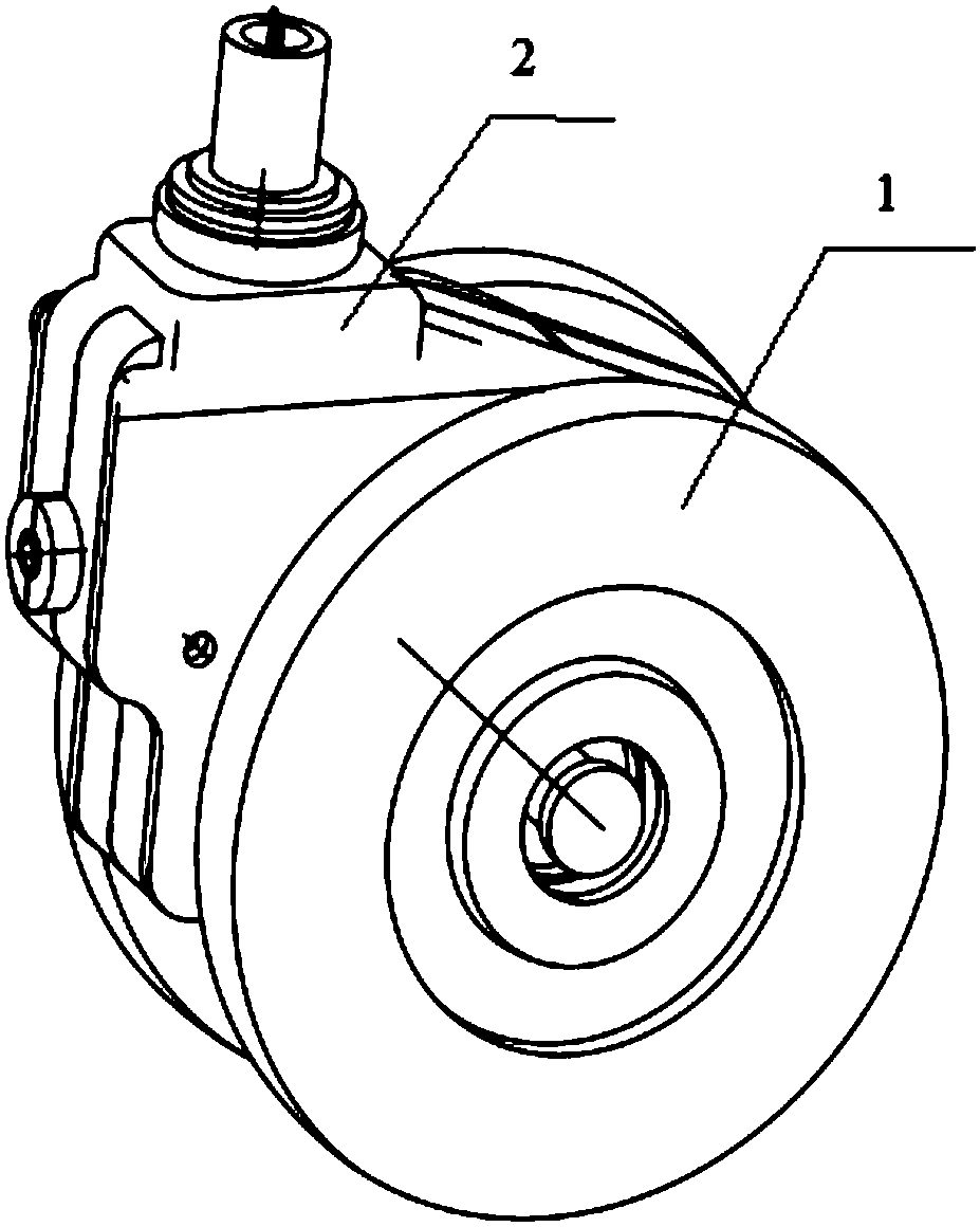Electric control caster with compound worm gear for transmission