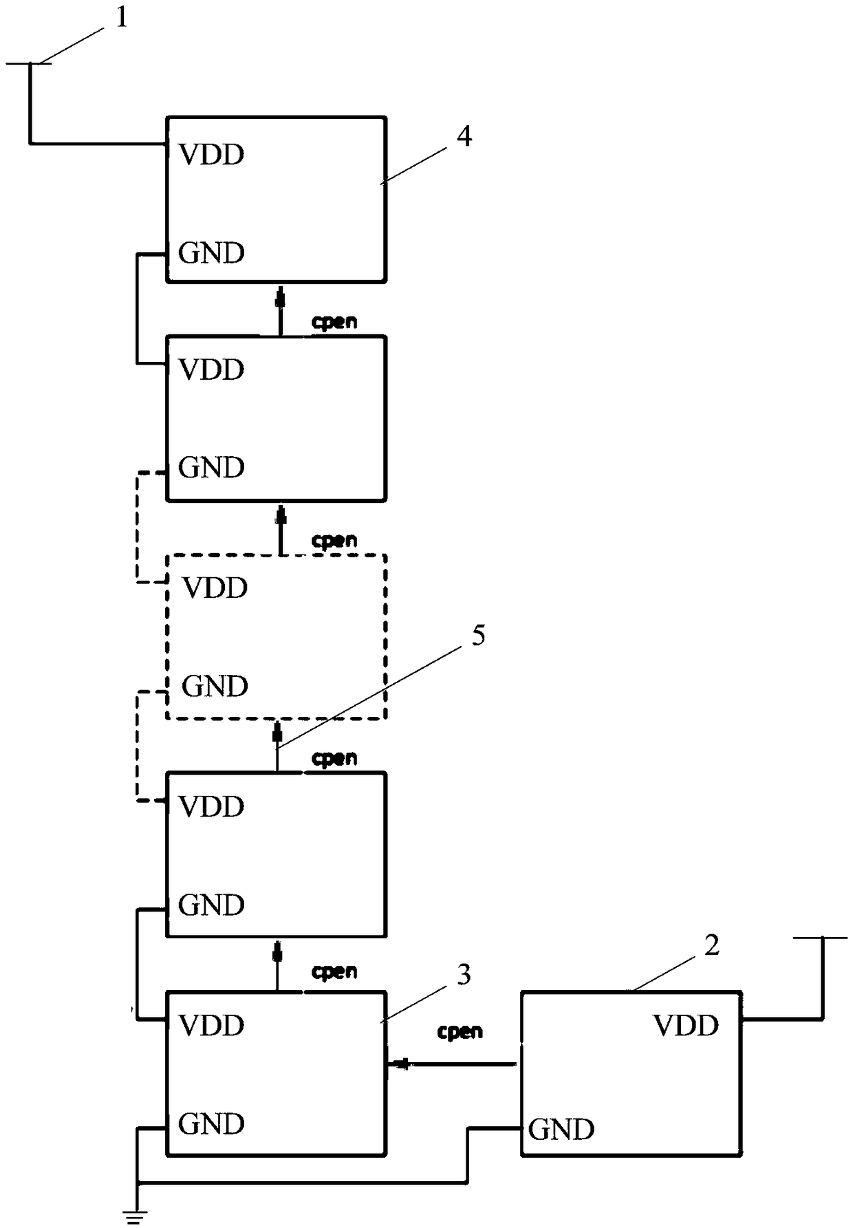 Control method for series power supply circuit, terminal and virtual digital coin mining machine