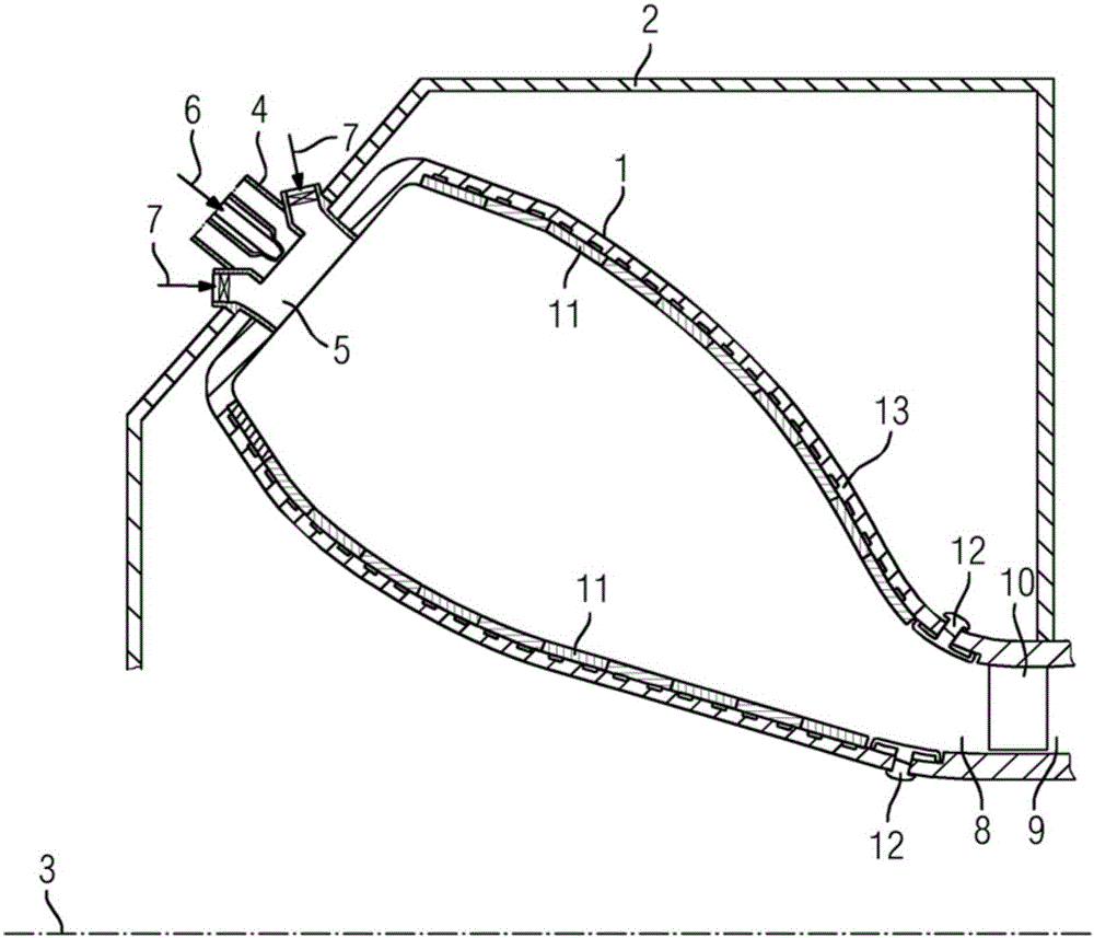 Heat shield element for compressed air bypass around combustion chamber